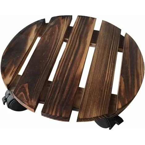 Caddy Rond En Bois D'Usine Avec L'Usine Mobile De Roues De Roulement Support De Pot De Fleur Roulant Pour Jardin Domestique Intérieur Extérieur 5 Caddy Rond En Bois D'Usine Avec L'Usine Mobile De Roues De Roulement Support De Pot De Fleur Roulant Pour Jardin Domestique Intérieur Extérieur – Image 3