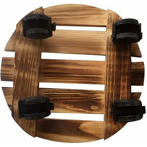 Caddy Rond En Bois D'Usine Avec L'Usine Mobile De Roues De Roulement Support De Pot De Fleur Roulant Pour Jardin Domestique Intérieur Extérieur 7 Caddy Rond En Bois D'Usine Avec L'Usine Mobile De Roues De Roulement Support De Pot De Fleur Roulant Pour Jardin Domestique Intérieur Extérieur – Image 5