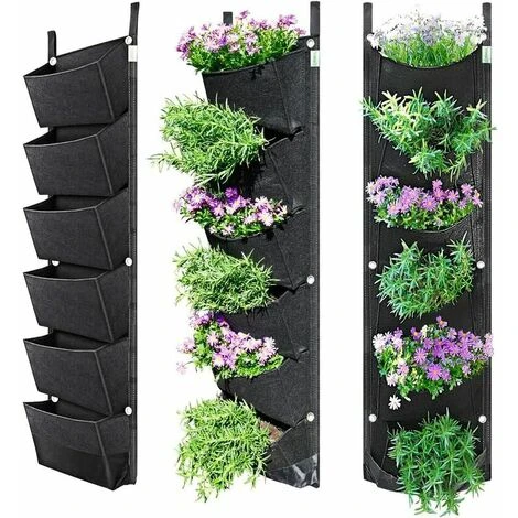 Lot De 1 Sac De Plantation Vertical à Suspendre Au Mur Pour Intérieur Ou Extérieur. Cour. Balcon. Fleurs. Herbes. Plantes Grasses. Fraises (B) 3 Lot De 1 Sac De Plantation Vertical à Suspendre Au Mur Pour Intérieur Ou Extérieur. Cour. Balcon. Fleurs. Herbes. Plantes Grasses. Fraises (B)