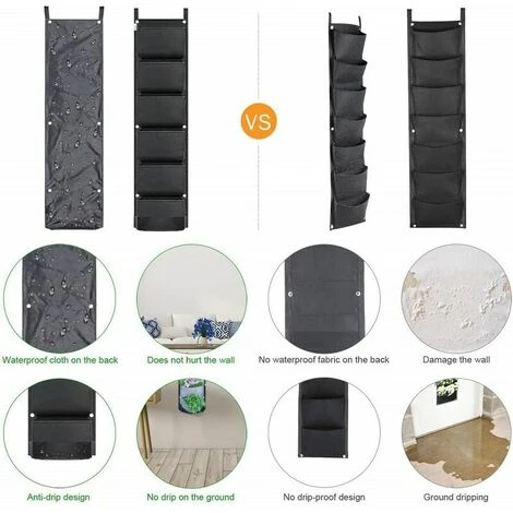Lot De 1 Sac De Plantation Vertical à Suspendre Au Mur Pour Intérieur Ou Extérieur. Cour. Balcon. Fleurs. Herbes. Plantes Grasses. Fraises (B) 6 Lot De 1 Sac De Plantation Vertical à Suspendre Au Mur Pour Intérieur Ou Extérieur. Cour. Balcon. Fleurs. Herbes. Plantes Grasses. Fraises (B) – Image 4