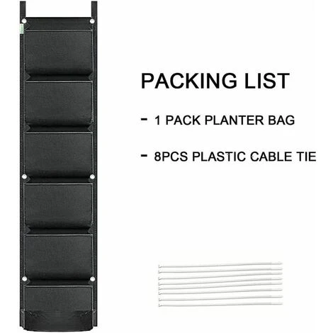 Lot De 1 Sac De Plantation Vertical à Suspendre Au Mur Pour Intérieur Ou Extérieur. Cour. Balcon. Fleurs. Herbes. Plantes Grasses. Fraises (B) 7 Lot De 1 Sac De Plantation Vertical à Suspendre Au Mur Pour Intérieur Ou Extérieur. Cour. Balcon. Fleurs. Herbes. Plantes Grasses. Fraises (B) – Image 5