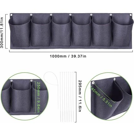 6 Poches Suspendues Jardinière Murale Mise à Niveau étanche Couche Jardin Sac De Plantation élargi Et Approfondi Poches Pour Balcon Jardin Cour Bureau Décoration De La Maison 4 6 Poches Suspendues Jardinière Murale Mise à Niveau étanche Couche Jardin Sac De Plantation élargi Et Approfondi Poches Pour Balcon Jardin Cour Bureau Décoration De La Maison – Image 2