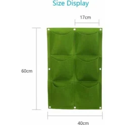 Sac à Plantes Mural,12 Pochettes  Sac De Plantation Suspendus Sac à Fleurs Vertical En Feutre Avec 6 Crochets Pour Jardin Balcon Décoration Intérieur Extérieur Vert -Promos Jardin Noble Magasin 88802260 5