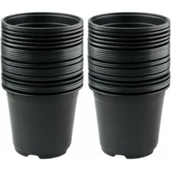 Lot De 50 Pots De Fleurs En Plastique Noir De 15 Cm Pour Plantes Succulentes, Légumes Et Boutures