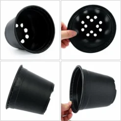 Lot De 50 Pots De Fleurs En Plastique Noir De 15 Cm Pour Plantes Succulentes, Légumes Et Boutures -Promos Jardin Noble Magasin 88865448 4