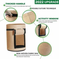 SEENLIN Sacs De Culture De Pommes De Terre Sacs De Culture De Plantes, Sacs De Culture De Tomates De 10 Gallons Sac De Culture De Légumes En Tissu Respirant Avec Poignées Et Rabat D'accès Pour Fraises -Promos Jardin Noble Magasin 89259758 3