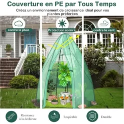 RELAX4LIFE Serre De Jardin 160X160X183cm Avec Housse De Protection, Serre Pour Plantes Avec Porte à Fermeture à Glissière Et Fenêtre Enroulable, Résistant Aux Intempéries, Pour Jardin, Balcon 11 RELAX4LIFE Serre De Jardin 160X160X183cm Avec Housse De Protection, Serre Pour Plantes Avec Porte à Fermeture à Glissière Et Fenêtre Enroulable, Résistant Aux Intempéries, Pour Jardin, Balcon -Promos Jardin Noble Magasin 89332147 5
