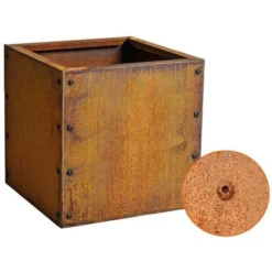 Carré Potager En Acier Rouillé 40x40x40 Cm -Promos Jardin Noble Magasin 89613746 3