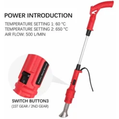 Brûleur De Mauvaises Herbes électrique, Brûleur De Mauvaises Herbes Avec Buse - Brûlez Les Mauvaises Herbes Et Le Charbon De Bois Bâton De Mauvaises Herbes Thermique 2 En 1, Jusqu'à 650 ℃ Puissant Out -Promos Jardin Noble Magasin 89861761 3