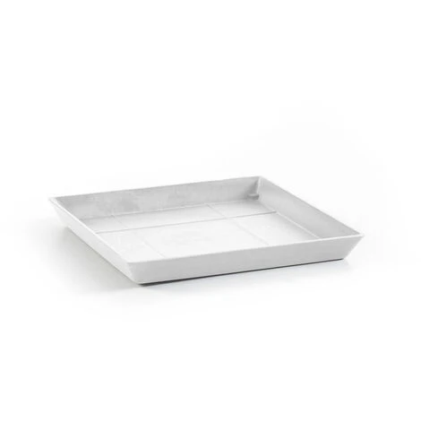 ECOPOTS Soucoupe Square 30 Blanc Pur - 28 X 28 X H. 3 Cm 3 ECOPOTS Soucoupe Square 30 Blanc Pur - 28 X 28 X H. 3 Cm