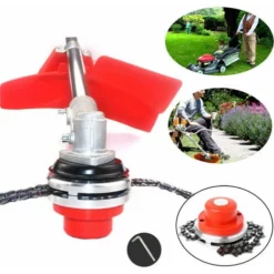 Chaine Tondeuse A Gazon Jardin A Tete Debroussailleuse (rouge) 8 Chaine Tondeuse A Gazon Jardin A Tete Debroussailleuse (rouge) -Promos Jardin Noble Magasin 90519939 3