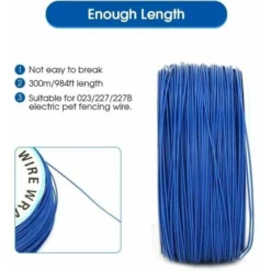 Fil De Clôture Pour Animaux De Compagnie 300m/984ft Chien Clôture électrique Fil De Bobine Fil Enterré Solide Système De Clôture électrique Pour Chien - Fil De Bobine -Promos Jardin Noble Magasin 90579602 4