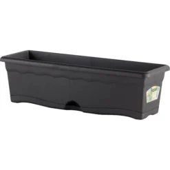 Jardinière Avec Plaque Intégrée Couleur Anthracite 80x20cm