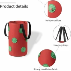 Lot De 3 Sacs De Plantation à Suspendre Pour Tomates, Fraises Et Légumes Multicolores à L'envers Avec 12 Trous De Culture Et Poignée, Sac De Suspension Pour Tomates, Piments, Maison, Jardin -Promos Jardin Noble Magasin 90717993 3