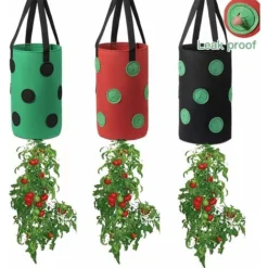 Lot De 3 Sacs De Plantation à Suspendre Pour Tomates, Fraises Et Légumes Multicolores à L'envers Avec 12 Trous De Culture Et Poignée, Sac De Suspension Pour Tomates, Piments, Maison, Jardin -Promos Jardin Noble Magasin 90717993 4