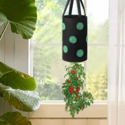 Lot De 3 Sacs De Plantation à Suspendre Pour Tomates, Fraises Et Légumes Multicolores à L'envers Avec 12 Trous De Culture Et Poignée, Sac De Suspension Pour Tomates, Piments, Maison, Jardin -Promos Jardin Noble Magasin 90717993 5