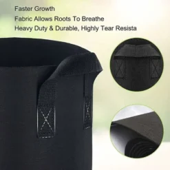 6 Pcs Sac Plantation, Non Tissé Pot En Tissu Avec Poignées Pour Plantation Pommes De Terre Tomates Fraises Végétale Fleurs Et Autres Plantes (2 Gallons) -Promos Jardin Noble Magasin 90718005 3