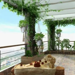 4 PCS Pot Suspendu Plante,Porte Plantes Int��rieur Ou Ext��rieur Suspension Plante Macram�� Cintre D��coration Du Jardin Avec 4 Jambes En Corde -Promos Jardin Noble Magasin 90825914 5