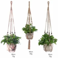 Corde De Plante En Macramé Support De Pot Suspendu Porte-plante Crochet De Suspension Pour Plantes D'intérieur Décoration De Jardin Extérieur Avec, 3 Pièces(1)