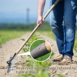 Râteau De Jardin Râteau De Jardin En Métal Râteau En Acier Au Carbone Trempé Pour Désherber Biner Creuser Et Ameublir Le Sol (7 Dents) -Promos Jardin Noble Magasin 91119983 5