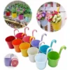 Large Metal Flower Pot Vase Bucket Hanging Garden Planter With Drainage Hole, Balcony Home Decor, Detachable Hook (10 Pcs With Assorted 10 Colours) 1 Large Metal Flower Pot Vase Bucket Hanging Garden Planter With Drainage Hole, Balcony Home Decor, Detachable Hook (10 Pcs With Assorted 10 Colours) -Promos Jardin Noble Magasin 91528855 1