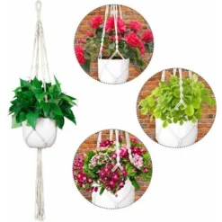 Macrame Suspension Plante Porte Suspendre Décoration Du Jardin Intérieur Extérieur Suspendus Planteur Panier (2 Paquets) -Promos Jardin Noble Magasin 91593452 4