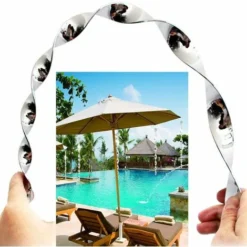 12 Pièces Répulsif Oiseaux,Répulsifs Oiseaux Reflechissants,30 Cm Barre Oiseaux 360 Degrés Réfléchissant En Spirale Lumineux,Convient Pour Balcons, Arbres Fruitiers, Potagers(Argenté) -Promos Jardin Noble Magasin 91610283 3