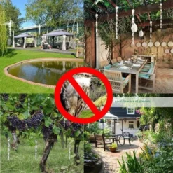 12 Pièces Répulsif Oiseaux,Répulsifs Oiseaux Reflechissants,30 Cm Barre Oiseaux 360 Degrés Réfléchissant En Spirale Lumineux,Convient Pour Balcons, Arbres Fruitiers, Potagers(Argenté) -Promos Jardin Noble Magasin 91610283 4