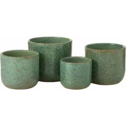 Cachepot Leo Ceramique Vert Xlarge 22x22x20cm -Promos Jardin Noble Magasin 91682539 2