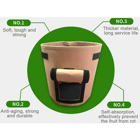 Sac à Plantes 3 PCS 15 Gallons Plantes Sac De Croissance 56L, Sacs De Plantation De Légumes Avec Rabat Et Poignées, Pour Plantation Patate, Carotte, Fraises, Tomates, Fleurs 4 Sac à Plantes 3 PCS 15 Gallons Plantes Sac De Croissance 56L, Sacs De Plantation De Légumes Avec Rabat Et Poignées, Pour Plantation Patate, Carotte, Fraises, Tomates, Fleurs – Image 2