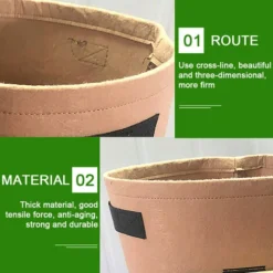 Sac à Plantes 3 PCS 15 Gallons Plantes Sac De Croissance 56L, Sacs De Plantation De Légumes Avec Rabat Et Poignées, Pour Plantation Patate, Carotte, Fraises, Tomates, Fleurs 7 Sac à Plantes 3 PCS 15 Gallons Plantes Sac De Croissance 56L, Sacs De Plantation De Légumes Avec Rabat Et Poignées, Pour Plantation Patate, Carotte, Fraises, Tomates, Fleurs -Promos Jardin Noble Magasin 92207737 3