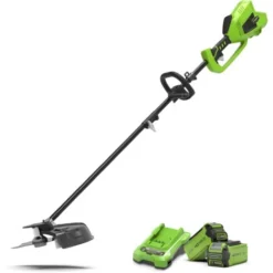 Greenworks 40V Débroussailleuse 25 Cm - Avec 2x2Ah Batteries Et Chargeur Vert