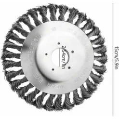 Tete Brosse Debroussailleuse Pour Désherbeurs Manuels, Tête Brosse Désherbage 6 Pouces Métallique, Brosse Métallique Pour Nettoyer Les Mauvaises Herbes Balcon Ou Jardin (25 Mm X 150 Mm) Cisea -Promos Jardin Noble Magasin 92331987 3
