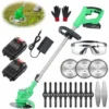 Débroussailleuse à Batterie 21 V Tondeuse électrique Sans Fil 3 En 1 Multifonction Avec Lames Et 2 Batteries Pour Jardin, Pelouse Anglaise, Sol Agricole (vert)