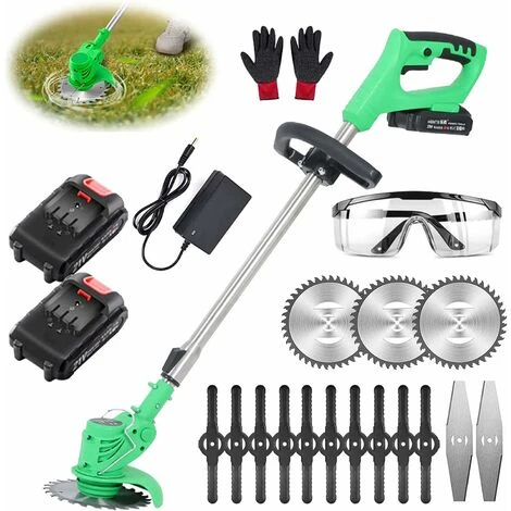 Débroussailleuse à Batterie 21 V Tondeuse électrique Sans Fil 3 En 1 Multifonction Avec Lames Et 2 Batteries Pour Jardin, Pelouse Anglaise, Sol Agricole (vert) 3 Débroussailleuse à Batterie 21 V Tondeuse électrique Sans Fil 3 En 1 Multifonction Avec Lames Et 2 Batteries Pour Jardin, Pelouse Anglaise, Sol Agricole (vert)
