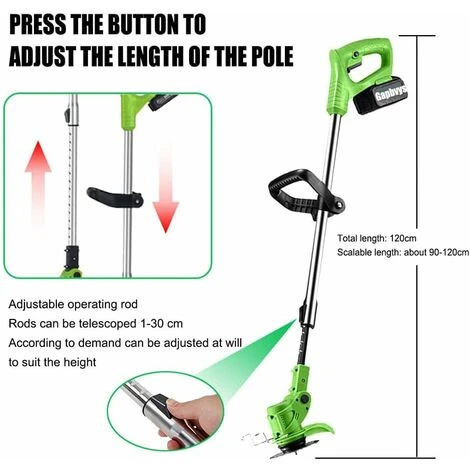 Débroussailleuse à Batterie 21 V Tondeuse électrique Sans Fil 3 En 1 Multifonction Avec Lames Et 2 Batteries Pour Jardin, Pelouse Anglaise, Sol Agricole (vert) 6 Débroussailleuse à Batterie 21 V Tondeuse électrique Sans Fil 3 En 1 Multifonction Avec Lames Et 2 Batteries Pour Jardin, Pelouse Anglaise, Sol Agricole (vert) – Image 4
