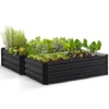 Lot De 2 Carrés Potager En Métal Châssis Rectangulaire 160x115 CM Gris Anthracite -Promos Jardin Noble Magasin 92751586 1