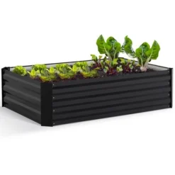 Lot De 2 Carrés Potager En Métal Châssis Rectangulaire 160x115 CM Gris Anthracite -Promos Jardin Noble Magasin 92751586 4