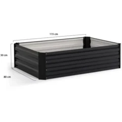 Carré Potager En Métal Avec Housse Châssis Rectangulaire 115x80 CM Gris Anthracite -Promos Jardin Noble Magasin 92751595 4