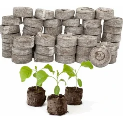 50 PCS Pastilles De Culture, Tourbe Compressée, Avec Nutriments Bloc De Nutrition Pour Semis, Pour La Culture De Plantes De Jardinage