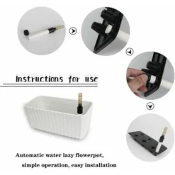 Bac à Fleurs Auto-Irrigation Blanc Plastique Rectangle Lot De 2, Pot Avec Réserve D'eau Et Indicateur De Niveau D'eau Pot Avec Système D'Arrosage Pour Planter Les Plantes Facilement 10 Bac à Fleurs Auto-Irrigation Blanc Plastique Rectangle Lot De 2, Pot Avec Réserve D'eau Et Indicateur De Niveau D'eau Pot Avec Système D'Arrosage Pour Planter Les Plantes Facilement -Promos Jardin Noble Magasin 93345734 4
