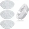 10 Pcs Soucoupes à Plantes Transparent Pour Pots, Soucoupe Plastique De Fleurs Pour Plante Intérieur Et Extérieur - Soucoupes Rondes 8 In -Promos Jardin Noble Magasin 94234462 1