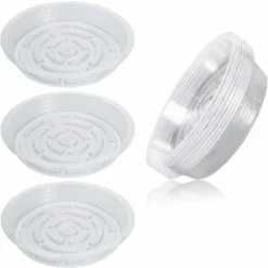 10 Pcs Soucoupes à Plantes Transparent Pour Pots, Soucoupe Plastique De Fleurs Pour Plante Intérieur Et Extérieur - Soucoupes Rondes 8 In