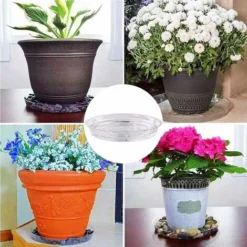10 Pcs Soucoupes à Plantes Transparent Pour Pots, Soucoupe Plastique De Fleurs Pour Plante Intérieur Et Extérieur - Soucoupes Rondes 8 In -Promos Jardin Noble Magasin 94234462 3