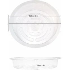 10 Pcs Soucoupes à Plantes Transparent Pour Pots, Soucoupe Plastique De Fleurs Pour Plante Intérieur Et Extérieur - Soucoupes Rondes 8 In -Promos Jardin Noble Magasin 94234462 5