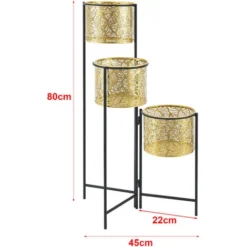 Nova Ensemble De Titulaires De 3 Ans Avec Design élégant Avec Des Pots De Colonne En Or Et Un Cadre Noir 9 Nova Ensemble De Titulaires De 3 Ans Avec Design élégant Avec Des Pots De Colonne En Or Et Un Cadre Noir -Promos Jardin Noble Magasin 94571483 3