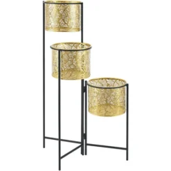 Nova Ensemble De Titulaires De 3 Ans Avec Design élégant Avec Des Pots De Colonne En Or Et Un Cadre Noir 10 Nova Ensemble De Titulaires De 3 Ans Avec Design élégant Avec Des Pots De Colonne En Or Et Un Cadre Noir -Promos Jardin Noble Magasin 94571483 4