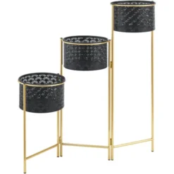 Nova Ensemble De 3 Porteurs Intérieurs Noirs Et Structure Pliante En Or Pliante 10 Nova Ensemble De 3 Porteurs Intérieurs Noirs Et Structure Pliante En Or Pliante -Promos Jardin Noble Magasin 94571999 4