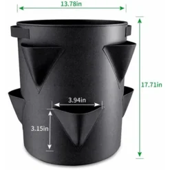 Lot De 2 Sacs De Culture Pour Fraises De Culture Latérales, Tissu Non Tissé Respirant Avec Poignée Renforcée (noir)