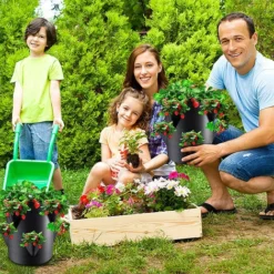 Lot De 2 Sacs De Culture Pour Fraises De Culture Latérales, Tissu Non Tissé Respirant Avec Poignée Renforcée (noir) -Promos Jardin Noble Magasin 94633360 3